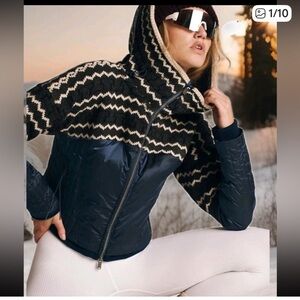 Free People Black and Navy zip Jacket